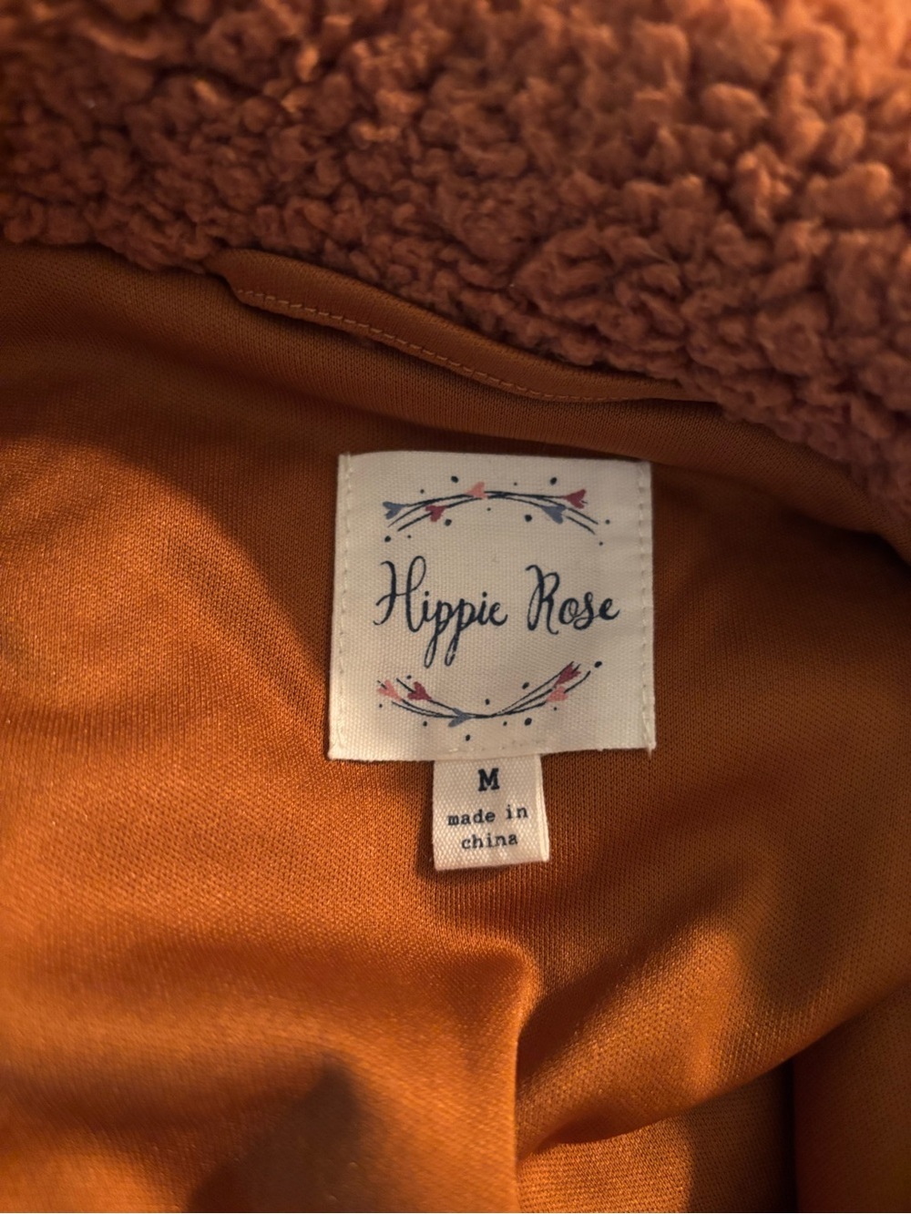Hippie Rose Rust Teddy Sherpa Button-Up Jacket R1 - Picture 9 of 12